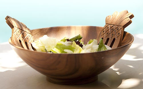 Wooden Pineapple Salad Hands – Tropical Serving Utensil for Kitchen & Dining
