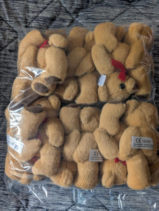 12 Mini Teddy Bears – Small Plush Bears for Crafts, Gifts, Favors