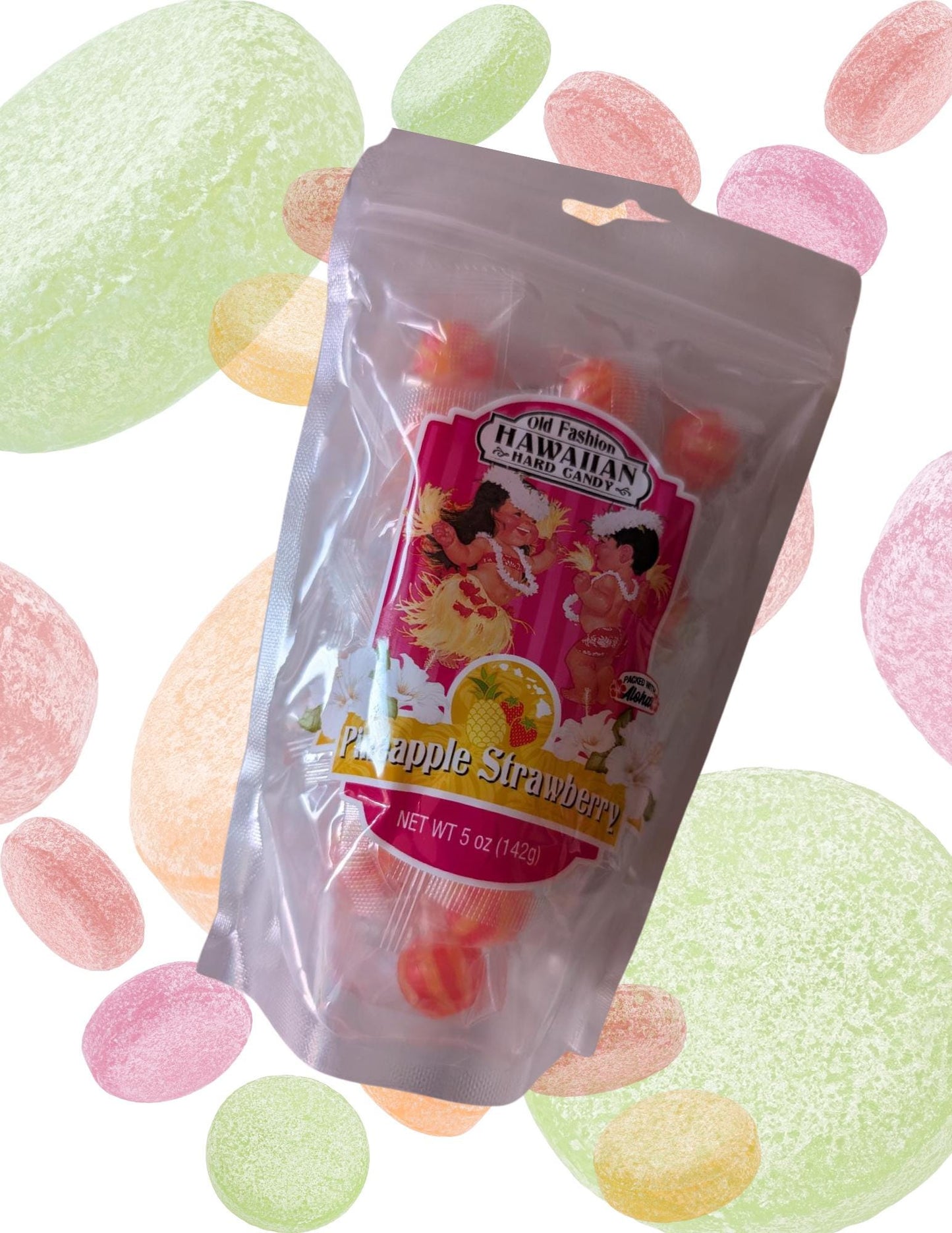 Pineapple Strawberry Hard Candy Tropical Snacks Treats Gift Giving 5oz