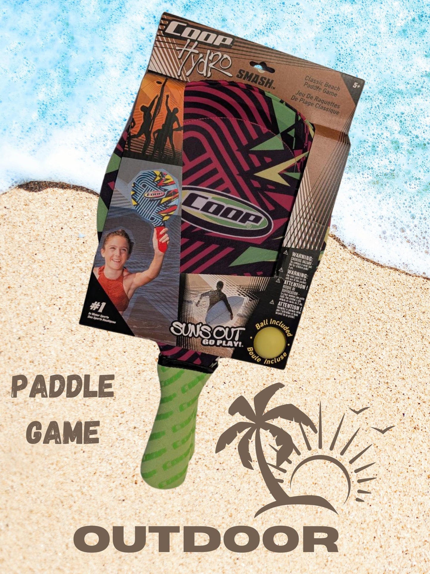 Coop Beach Paddle Game Set Hydro Smash Outdoor Game Multi-Color