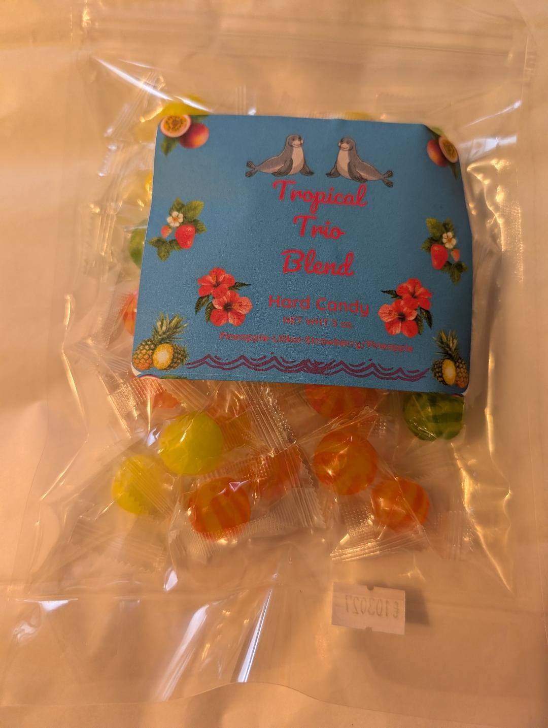 Tropical Trio Hard Candy Blend Pineapple, Lilikoi, Strawberry/Pineapple Fusion Gift Giving 5oz
