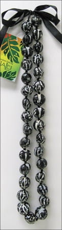 Vintage Black and White Kukui Nut Lei Specialty Lei