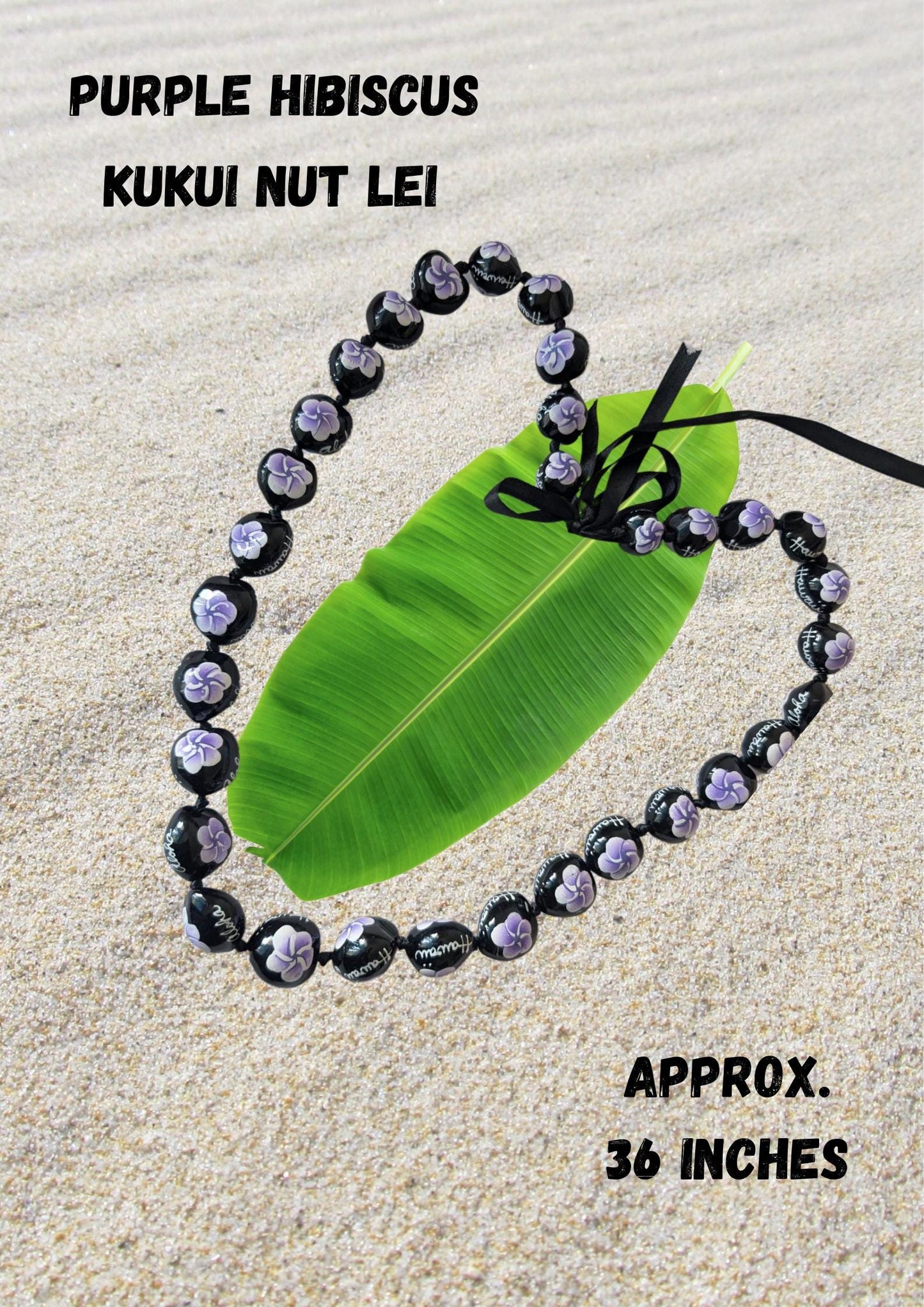 Purple Hibiscus Kukui Nut Specialty Lei Graduation Senior Lei