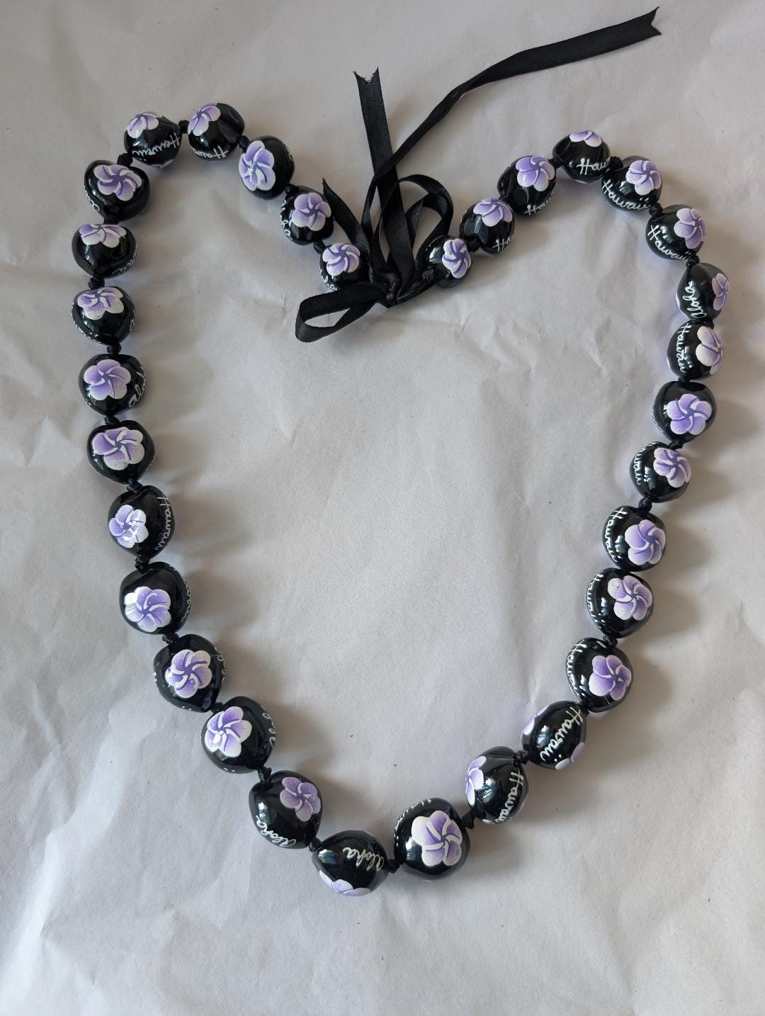 Purple Hibiscus Kukui Nut Specialty Lei Graduation Senior Lei