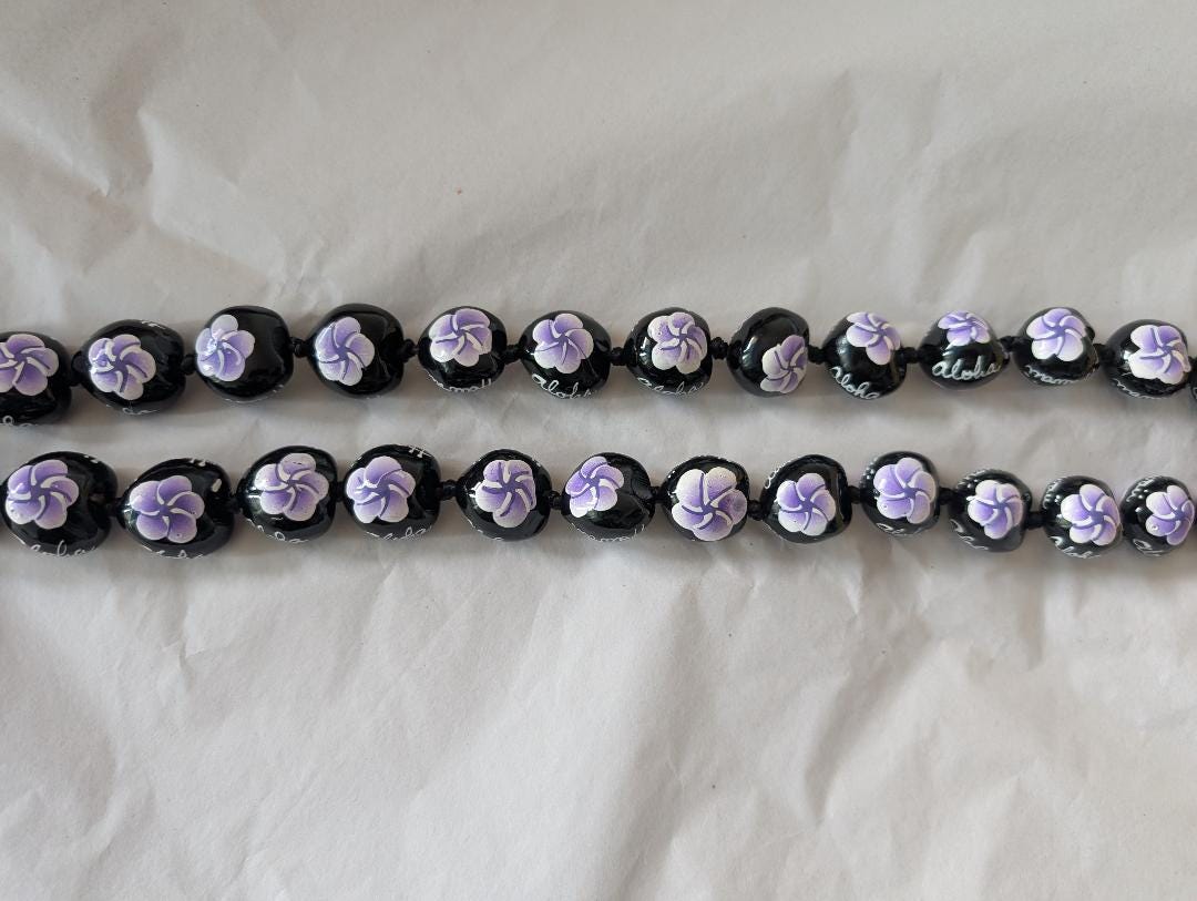 Purple Hibiscus Kukui Nut Specialty Lei Graduation Senior Lei