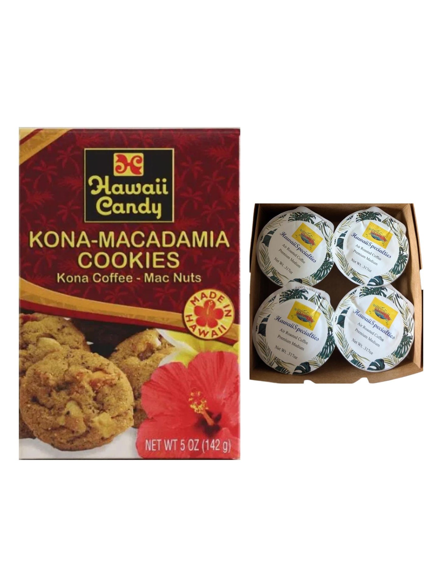 Kona Coffee Gift Box – 100% Kona K-Cup Pods & Hawaiian Cookies