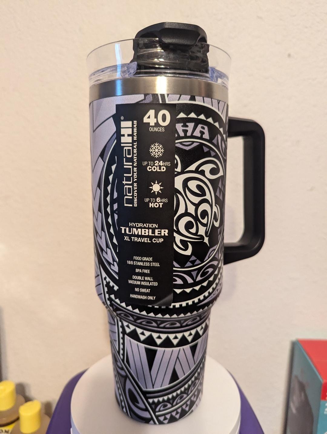 Stainless Steel Travel Tumbler Insulated Double Wall 40 oz Hawaiian Gift Beach Tumbler