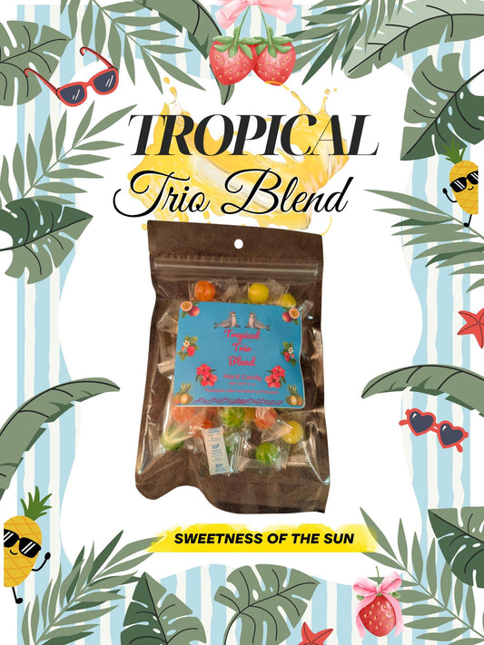 Tropical Trio Hard Candy Blend Pineapple, Lilikoi, Strawberry/Pineapple Fusion Gift Giving 5oz