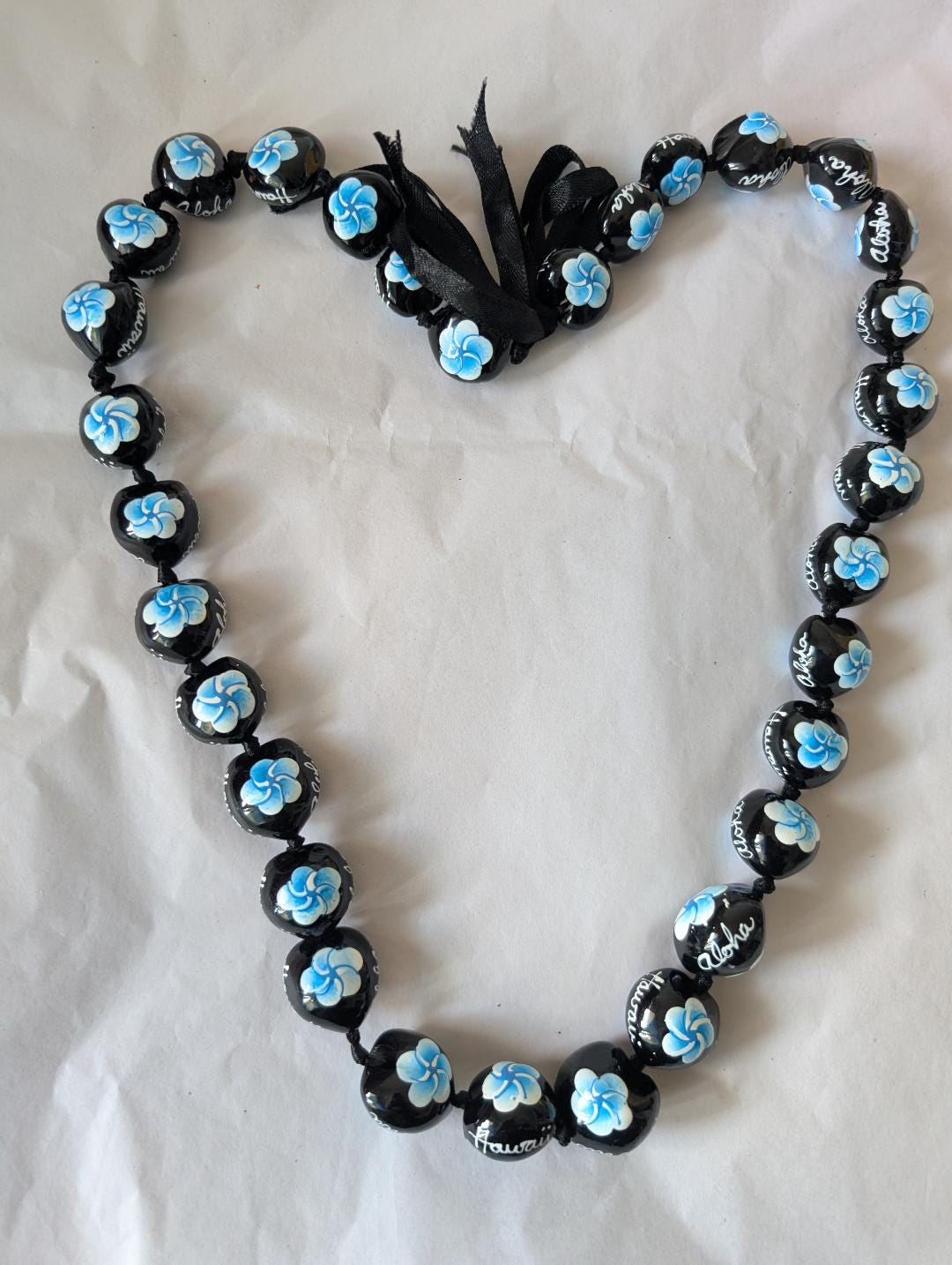 Blue Hibiscus Kukui Nut Specialty Lei Graduation Senior Lei