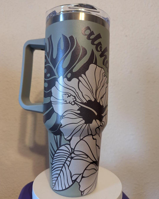 Aloha Hibiscus 40 oz Tumbler Stainless Steel Vacuum Insulated Double Wall