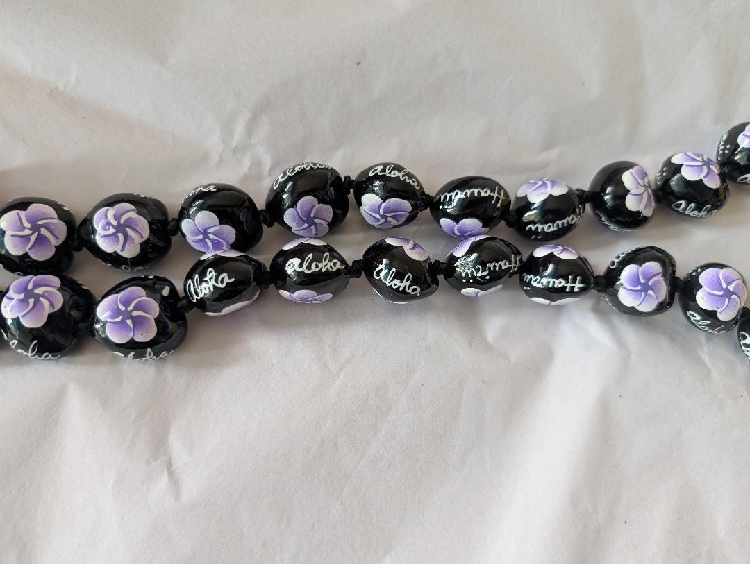 Purple Hibiscus Kukui Nut Specialty Lei Graduation Senior Lei