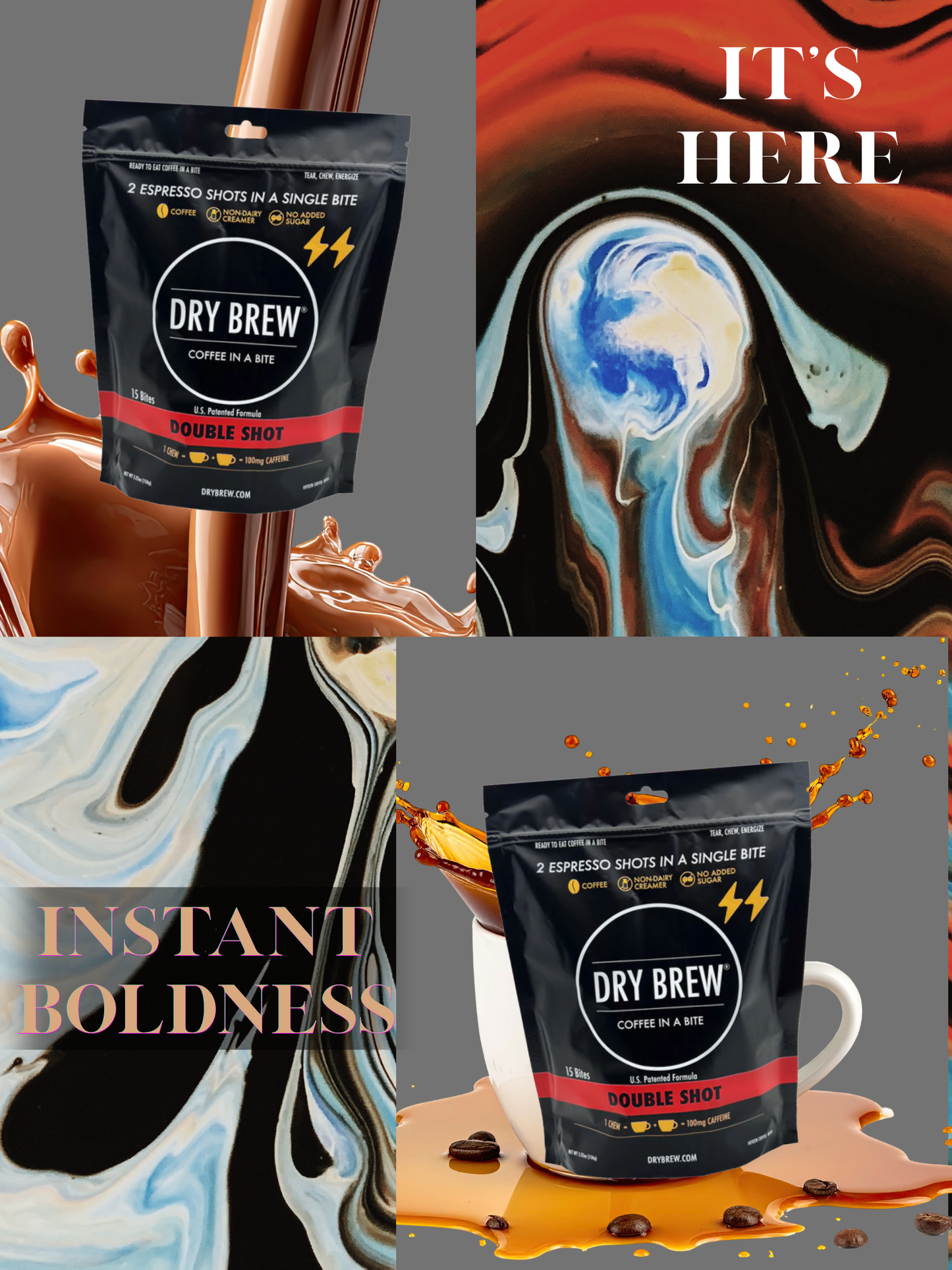 Dry Brew Instant Coffee – 2 Pack | Premium Caffeine, No Sugar, No Additives