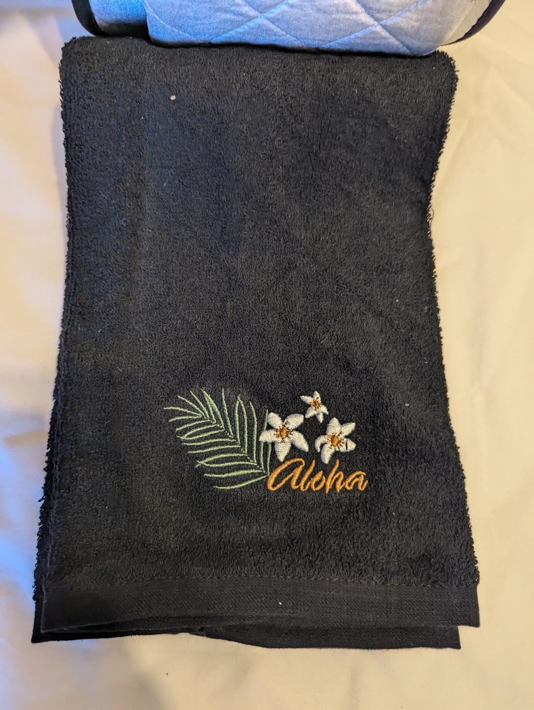 Tropical Plumeria Palm Kitchen Set – 3-Piece Cotton Towel, Potholder & Oven Mitt Gift Set