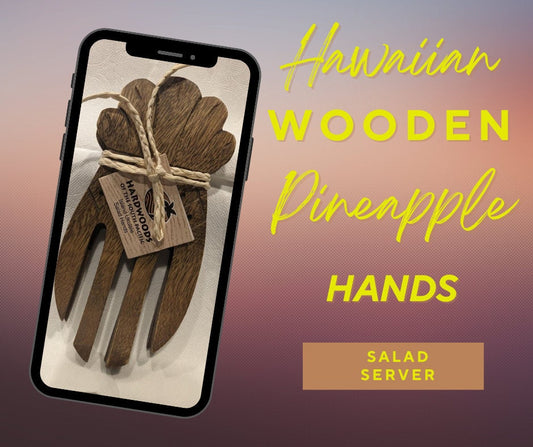 Wooden Pineapple Salad Hands – Tropical Serving Utensil for Kitchen & Dining