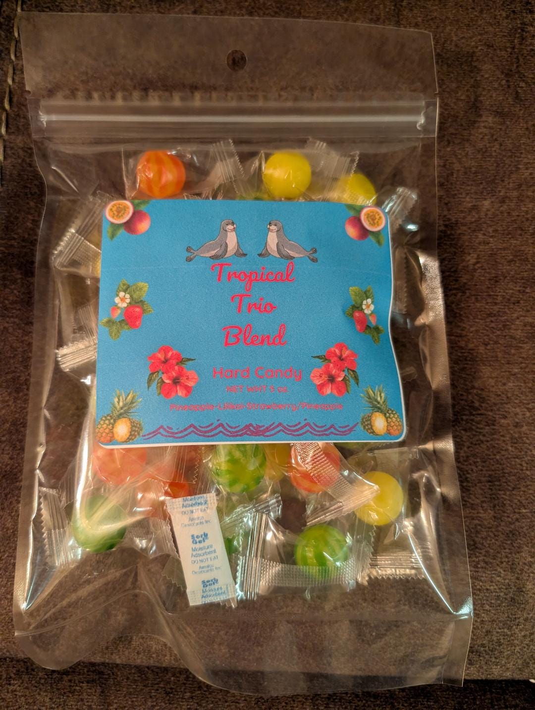 Tropical Trio Hard Candy Blend Pineapple, Lilikoi, Strawberry/Pineapple Fusion Gift Giving 5oz
