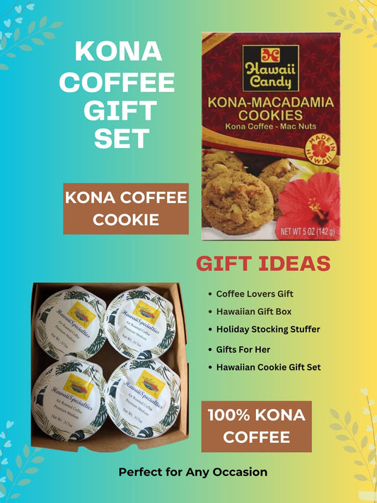 Kona Coffee Gift Box – 100% Kona K-Cup Pods & Hawaiian Cookies