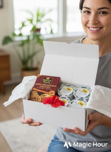 Kona Coffee Gift Box – 100% Kona K-Cup Pods & Hawaiian Cookies